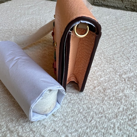 COACH Mini Wallet On A Chain With Floral Whipstitch BRAND NEW WITH TAGS - Picture 8 of 12